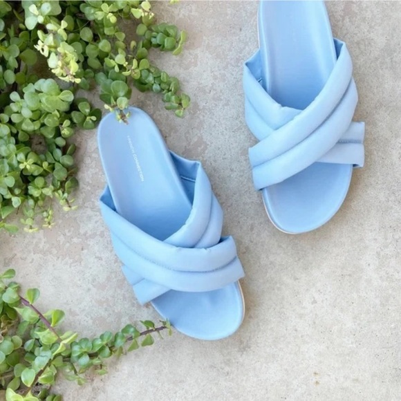 New French Connection Hayden Criss-Cross Flip Flop Slide Sandals - Picture 1 of 13